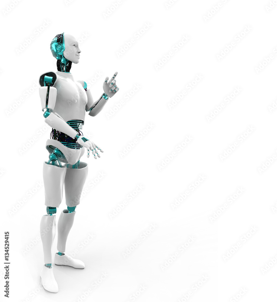 Cyborg man,isolated on white background