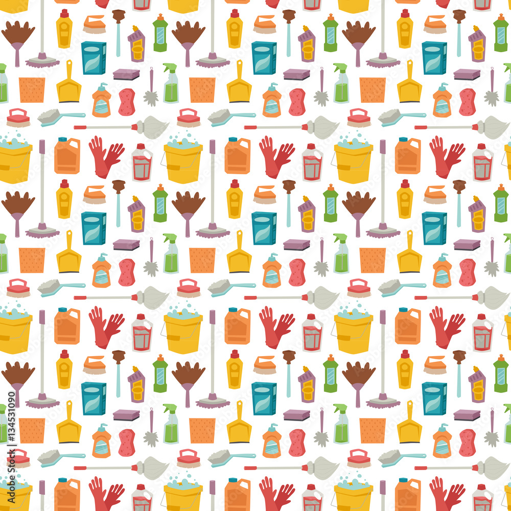 House cleaning tools seamless pattern House cleaning tools seamless pattern