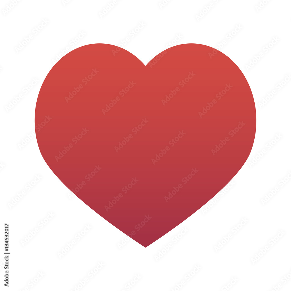 Red heart isolated on white background vector illustration