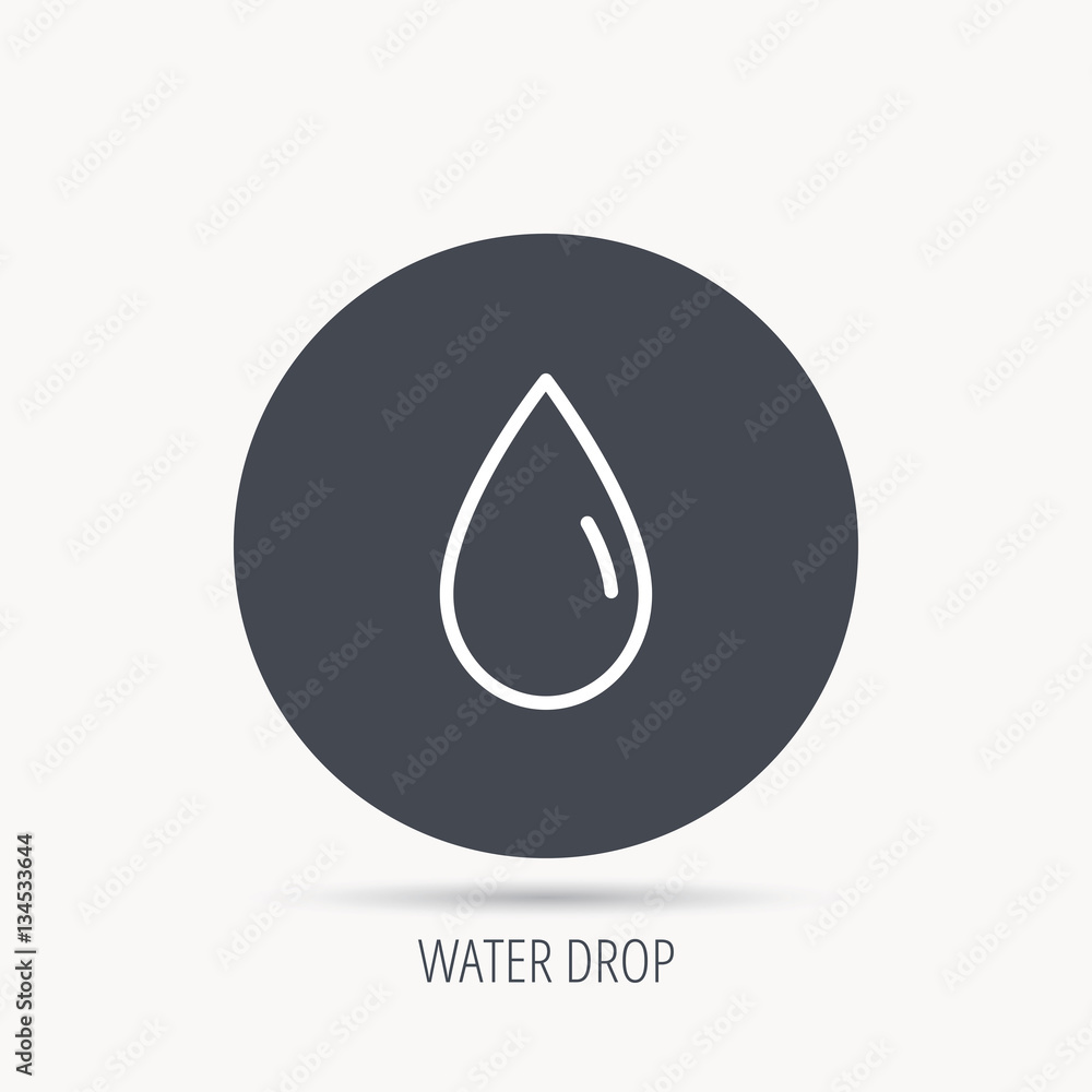 Water drop icon. Liquid sign. Freshness, condensation or washing symbol. Round web button with flat icon. Vector Water drop icon. Liquid sign. Freshness, condensation or washing symbol. Round web button with flat icon. Vector