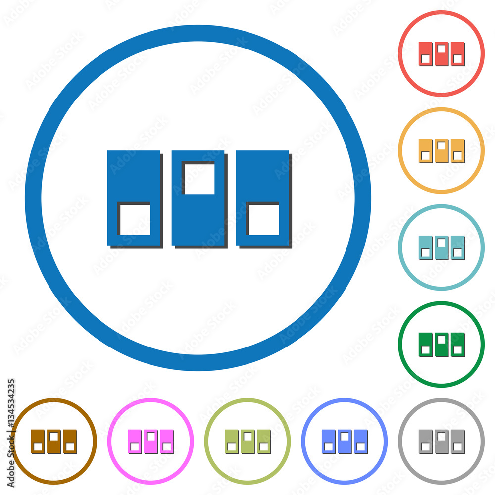 Switchboard icons with shadows and outlines Switchboard icons with shadows and outlines