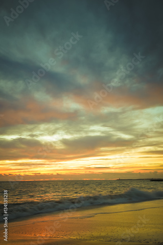 Bright sea sunset background outdoor © gorosi