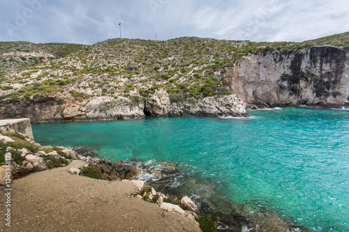 Amazing Panorama of Limnionas beach bay at Zakynthos island, Greece