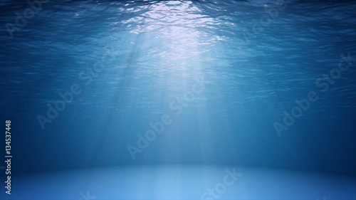 Blue ocean surface seen from underwater © katatonia