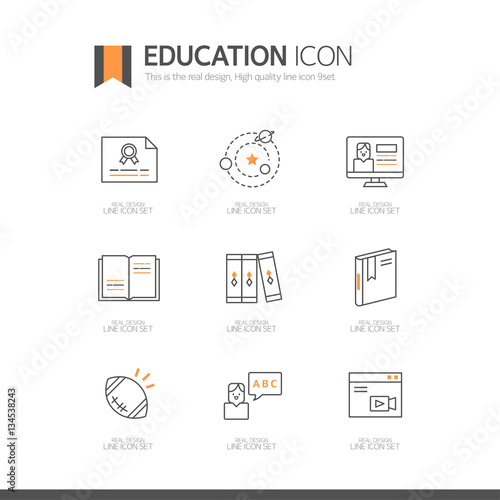 education Line Icon set