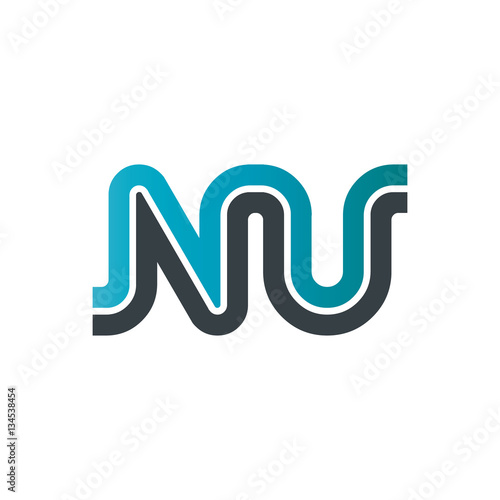 Initial Letter NU Linked Design Logo