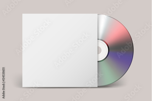 Realistic vector cdwith cover icon. Design template.