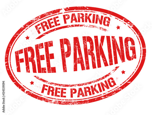Free parking sign or stamp