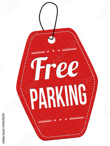 Free parking label or price tag