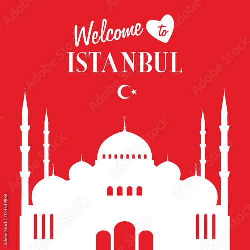 istambul turkey mosque silhouette icon in white color illustrati