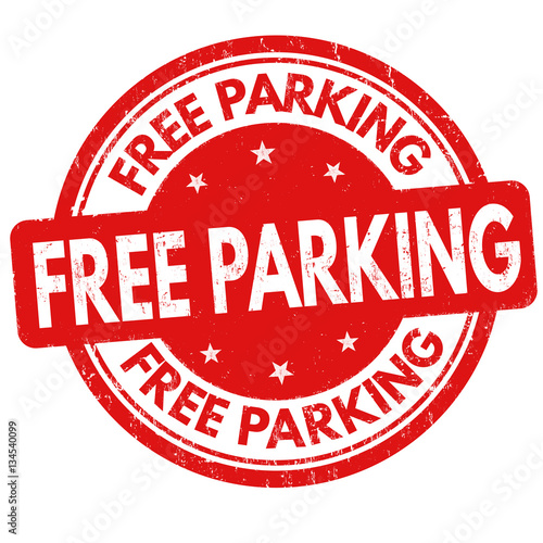 Free parking sign or stamp