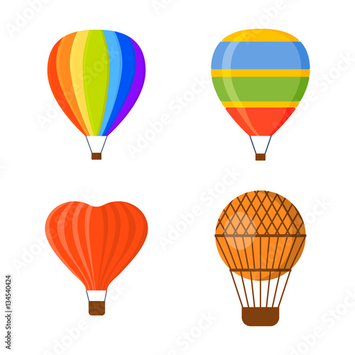 Ballon aerostat transport vector set.