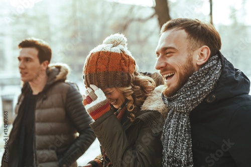 Friends having fun outdoors