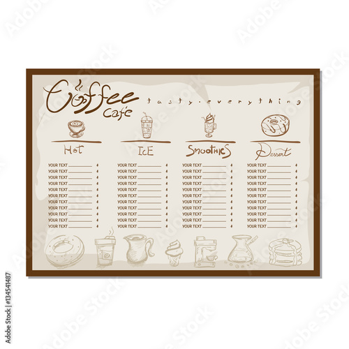 coffee menu graphic  design objects template