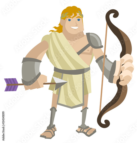 greek roman trojan archer with bow and arrow