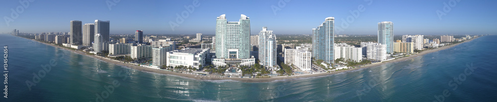 Aerial panorama of Hollywood Beach FL Aerial panorama of Hollywood Beach FL