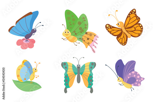 Colorful butterflies vector.