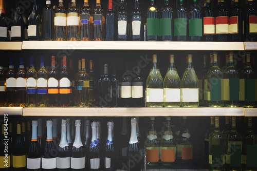 Alcohol department in supermarket