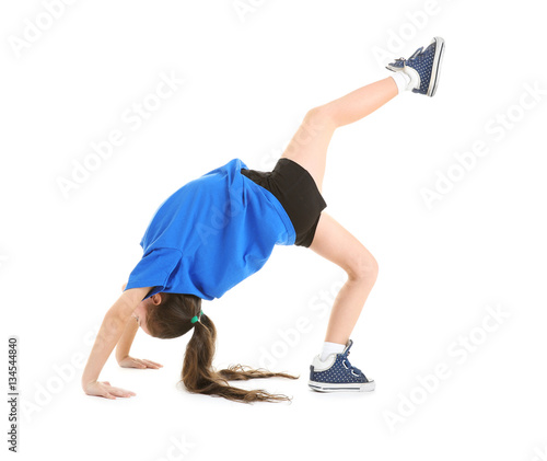 Cute little sportive girl p...