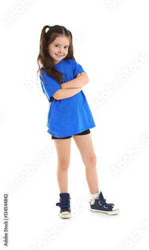 Cute little sportive girl p...