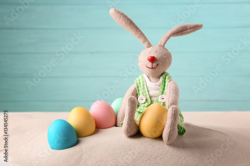 Easter bunny with eggs and ...