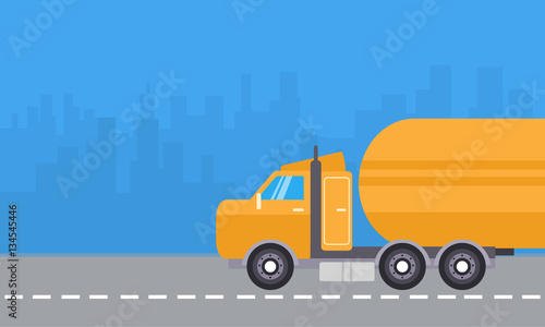 Vector of yellow road tanker