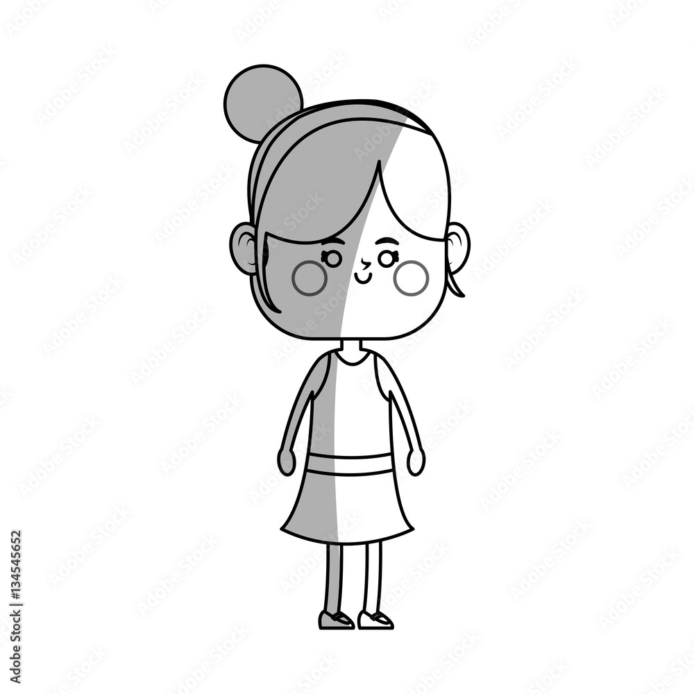kawaii girl icon over white background. vector illustration kawaii girl icon over white background. vector illustration