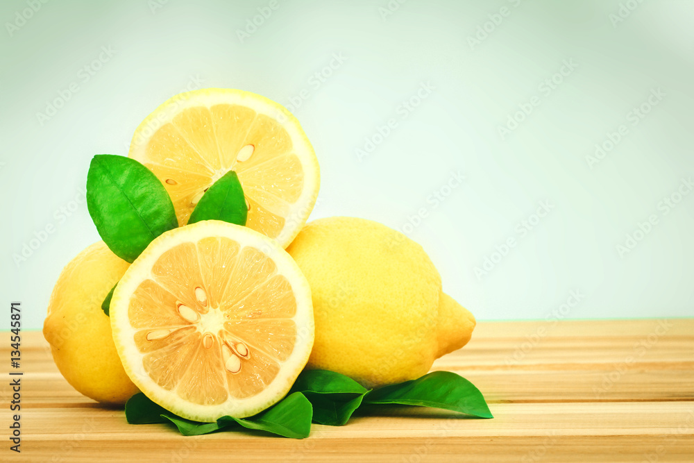 fresh lemons gruop on wooden table fresh lemons gruop on wooden table