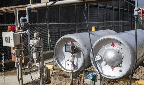 Chlorine Cylinders at Cooling Tower for Refinery