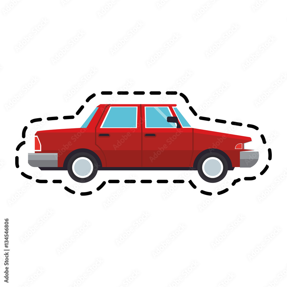 red car icon over white background. colorful design. vector illustration red car icon over white background. colorful design. vector illustration