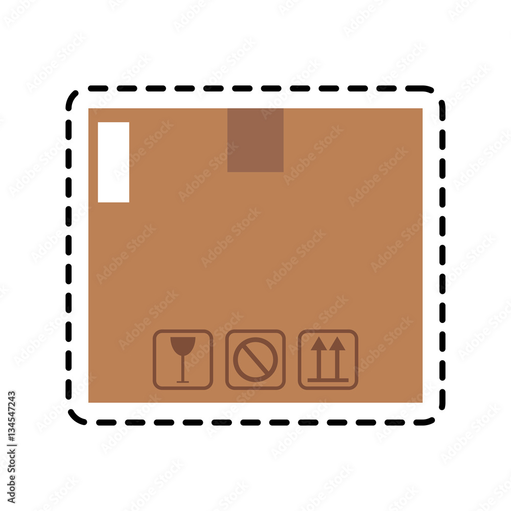 Fototapeta premium carton box icon over white background. vector illustration