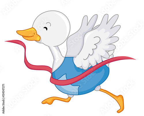 Mascot Duck Win Race