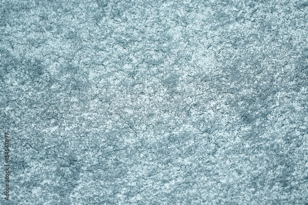 frost crystal on window glass in winter season