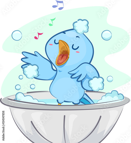 Blue Bird Bath Singing