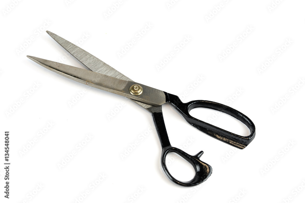 old fashioned scissors on white background old fashioned scissors on white background