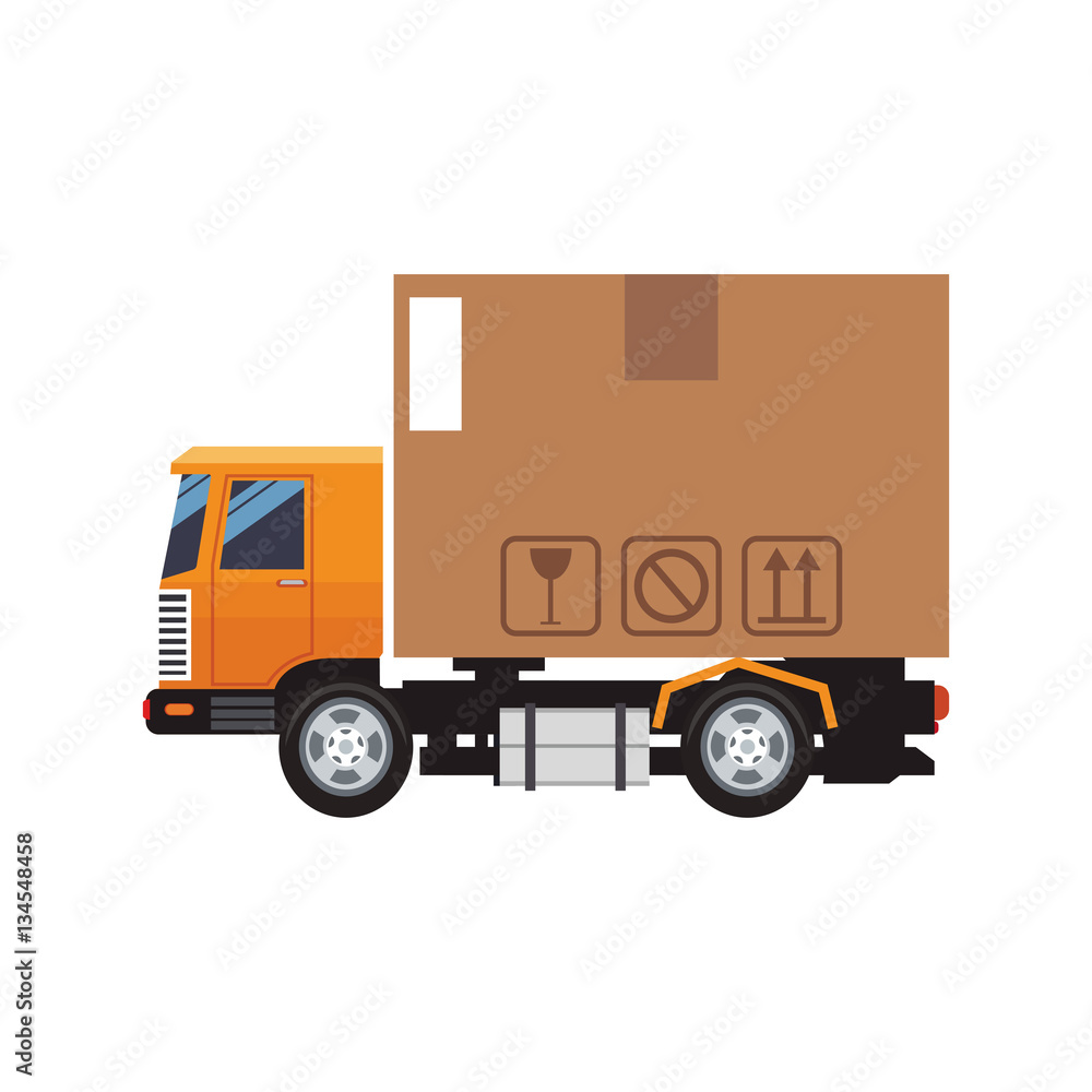 cargo truck icon over white background. colorful design. vector illustration cargo truck icon over white background. colorful design. vector illustration