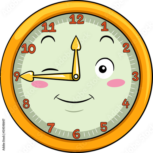 Mascot Clock Forty Five After Twelve