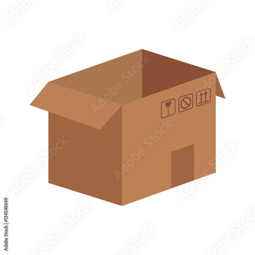 carton box icon over white background. colorful design. vector illustration