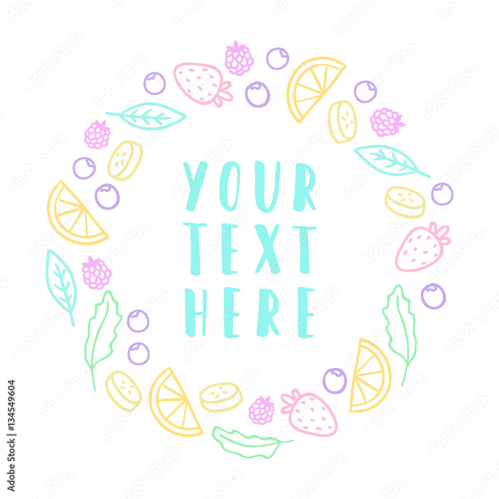 Fruit laurel. Card template. Vector EPS 10 illustration Fruit laurel. Card template. Vector EPS 10 illustration