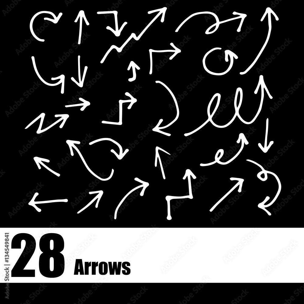 Hand drawn arrow set collection of black direction pencil sketch symbols, vector illustration graphic design Hand drawn arrow set collection of black direction pencil sketch symbols, vector illustration graphic design