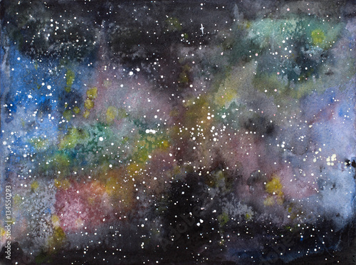 Galaxy / Universe Watercolor Illustration © Daria Pneva