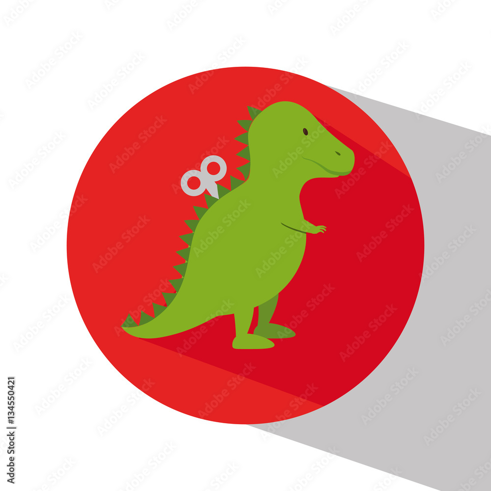 Obraz premium rex dinosaur in train wagon vector illustration design