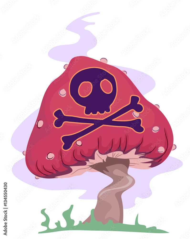 Naklejka premium Psychedelic Mushroom Poisonous