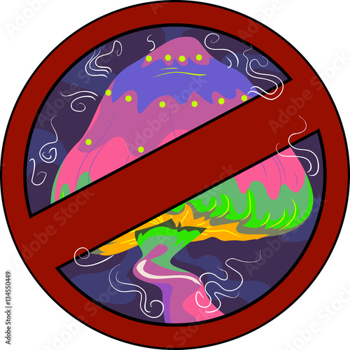 Psychedelic Mushroom Stop Sign