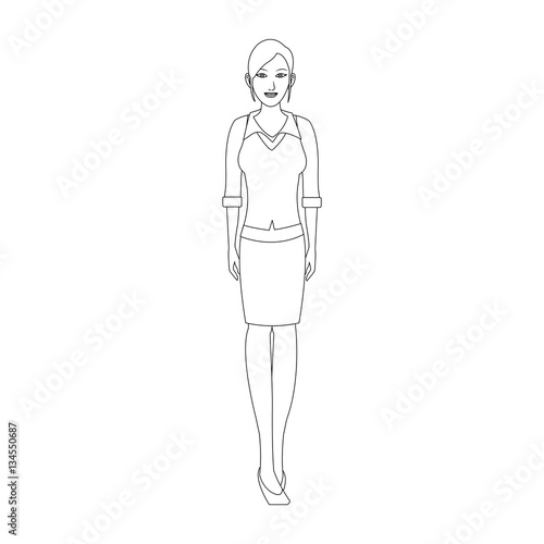 businesswoman wearing executive clothes over white background. vector illustration