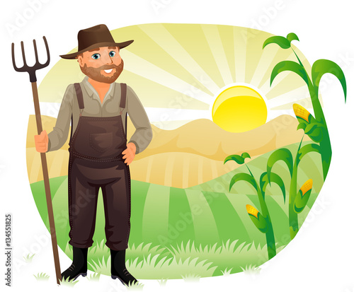 Man Farmer Corn Crops
