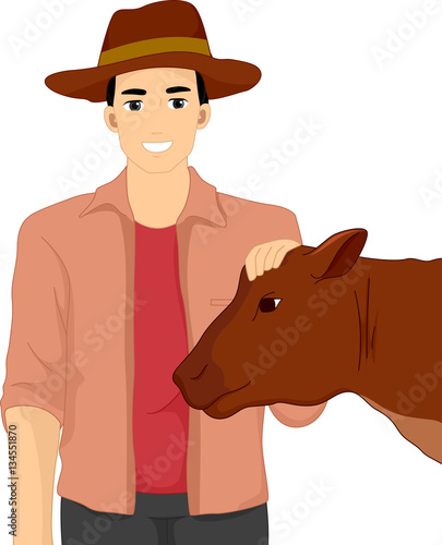 Man Farmer Livestock Show Cow