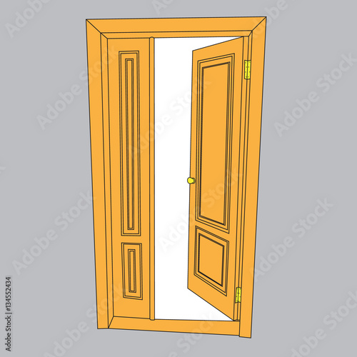 Vector image of the open door