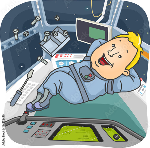 Man Astronaut Float Space S...
