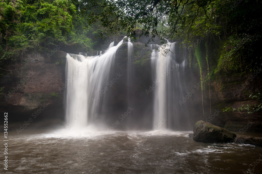 Haewsuwat waterfall at Khao Yai National Park, Thailand.(The Wor
